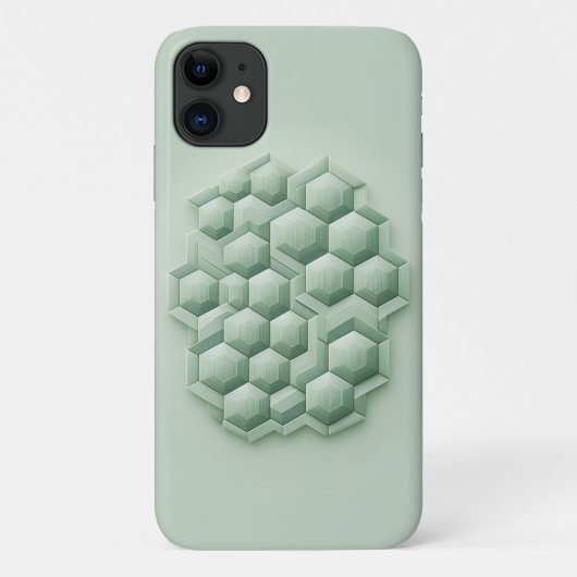 Textured Hexagons, Geometric Phone Case, Mint Gree Case-Mate iPhone Case (Achterkant)