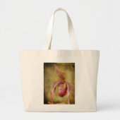 Textured Lady Slipper Orchid Grote Tote Bag (Voorkant)