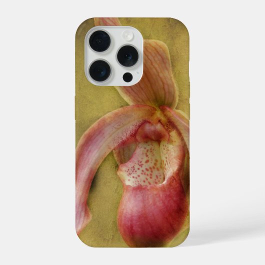 Textured Lady Slipper Orchid iPhone Hoesje (Achterkant)