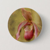 Textured Lady Slipper Orchid Ronde Button 5,7 Cm (Voorkant)