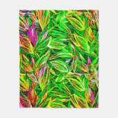 Textured Leaf Garden Art Fleece Deken (Voorkant)