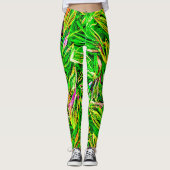 Textured Leaf Garden Art Leggings (Voorkant)