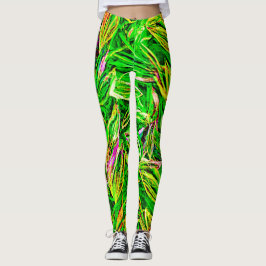 Textured Leaf Garden Art Leggings