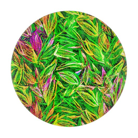 Textured Leaf Garden Art Snijplank (Voorkant)