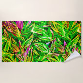 Textured Leaf Garden Art Strandlaken (Voorkant)