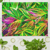 Textured Leaf Garden Art Theedoek (Gevouwen)