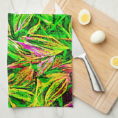 Textured Leaf Garden Art Theedoek (Quarter Fold)