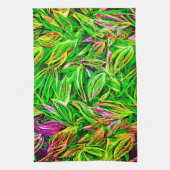 Textured Leaf Garden Art Theedoek (Verticaal)