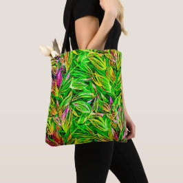 Textured Leaf Garden Art Tote Bag