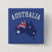 Textured look Australia Flag Map & Text Vierkante Button 5,1 Cm (Voorkant)