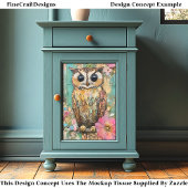 Textured Mixed Media Uil, Rustieke DJ3R Decoupage Tissuepapier