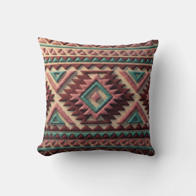 Textured Modern Geometric Southwest Style  Kussen (Voorkant)