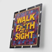 Textured Mosaic: Walk By Faith Not By Sight Vierkante Klok (Hoek)