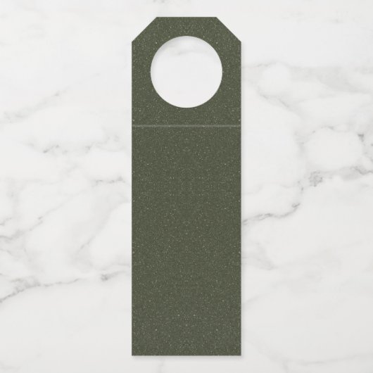 Textured Moss Green Bottle Hanger Label – volle ru (Voorkant)