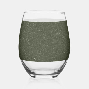 Textured Moss Green Custom Glaswerk Wijnglas Zonder Voet