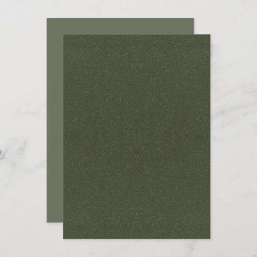 Textured Moss Green Flat Note Kaart –  Notitiekaartje (Voorkant / Achterkant)