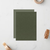 Textured Moss Green Flat Note Kaart –  Notitiekaartje (Voorkant / Achterkant in situ)