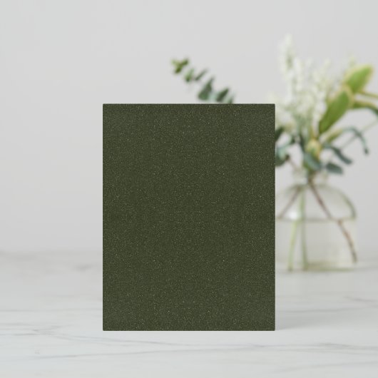 Textured Moss Green Folie Briefkaart –  (Staand Voorkant)