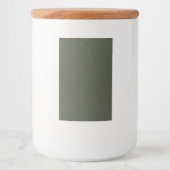 Textured Moss Green Label Ceramic Jar – Aanpassen Voedselcontainer Etiket (Voorkant)