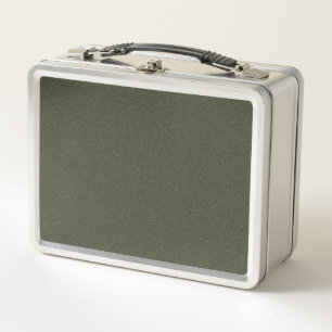 Textured Moss Green Metal Lunchbox –