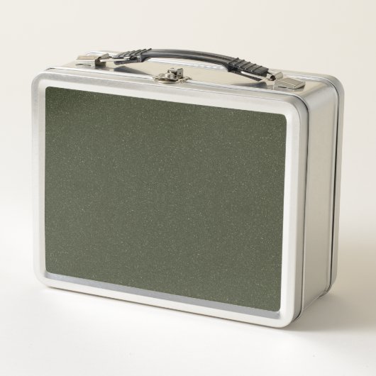 Textured Moss Green Metal Lunchbox –  (Voorkant)