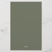 Textured Moss Green Stationery –  Briefpapier (Achterkant)