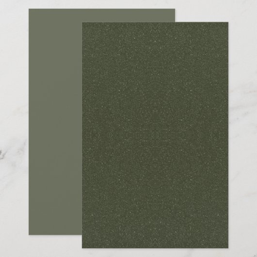 Textured Moss Green Stationery –  Briefpapier (Voorkant / Achterkant)