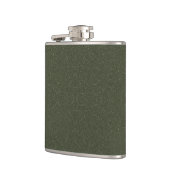 Textured Moss Green Vinyl Wrapped Flask – Aangepas Heupfles (Links)