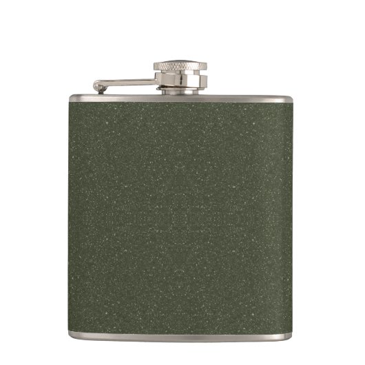 Textured Moss Green Vinyl Wrapped Flask – Aangepas Heupfles (Voorkant)