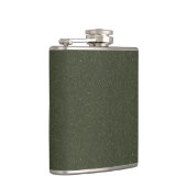 Textured Moss Green Vinyl Wrapped Flask – Aangepas Heupfles (Rechts)