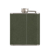Textured Moss Green Vinyl Wrapped Flask – Aangepas Heupfles (Achterkant)