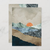 Textured Mountain Layers with Sunset Glow Briefkaart (Voorkant / Achterkant)