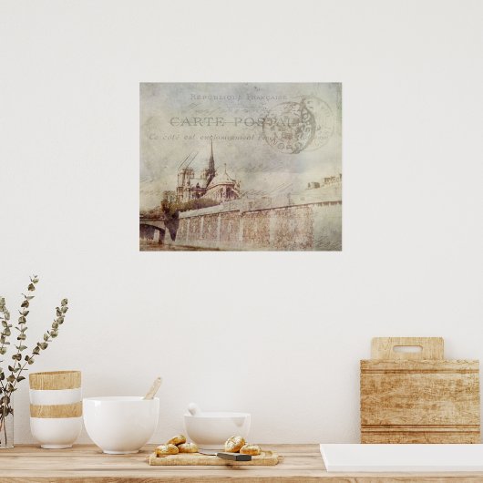 Textured Notre Dame Poster (Keuken)