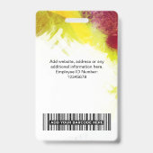 Textured Paint Employee Photo, Bar Code, Name Badge (Achterkant)