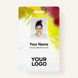 Textured Paint Employee Photo, Bar Code, Name Badge