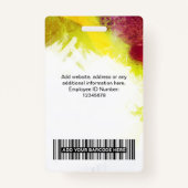 Textured Paint Employee Photo, Bar Code, Name Badge (Achterkant)