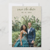 Textured Paper Wildflowers Arch Wedding Photo Save The Date (Voorkant)