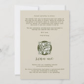 Textured Paper Wildflowers Arch Wedding Photo Save The Date (Achterkant)