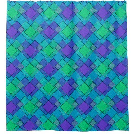 Textured patches multicolored strokes douchegordijn (Voorkant)