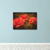 Textured Peach Rozen Stretch Canvas Print (Insitu (Houten vloer))