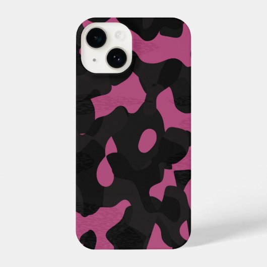  Textured pink and black camo abstract iPhone Hoesje (Achterkant)