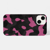  Textured pink and black camo abstract iPhone Hoesje (Achterkant horizontaal)