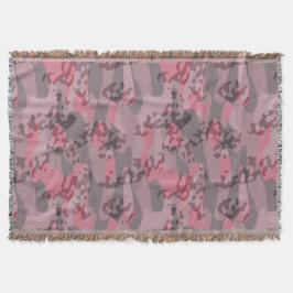 textured pink and mauve Camo abstract Deken