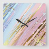 Textured Pink Background Vierkante Klok (Voorkant)