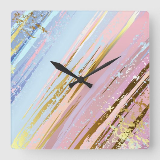 Textured Pink Background Vierkante Klok (Voorkant)