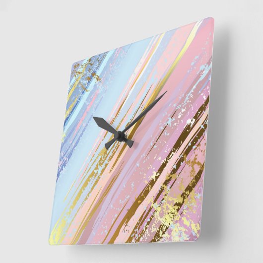 Textured Pink Background Vierkante Klok (Hoek)