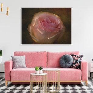 Textured Pink Rose Canvas Print