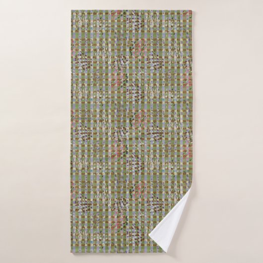 Textured Pointillism Grid Pattern Artwork Badhanddoek (Badhanddoek)