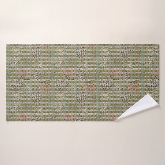 Textured Pointillism Grid Pattern Artwork Badhanddoek (Badhanddoek)