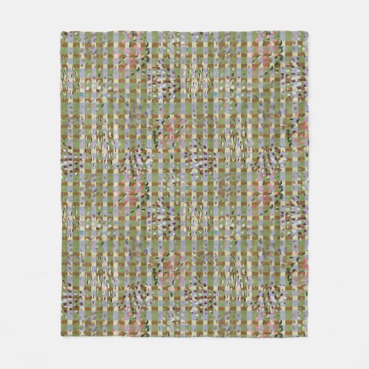 Textured Pointillism Grid Pattern Artwork Fleece Deken (Voorkant)